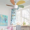 Ventilador de techo Abrila Delfin Blanco Pastel Con Luz 77 cm