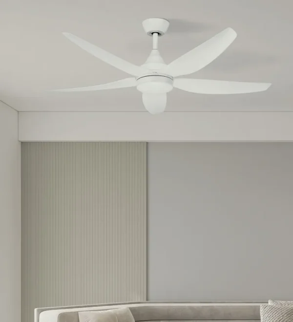 Ventilador de techo Abrila Elda blanco luz LED 144 cm