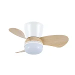 Ventilador de techo Abrila Enoc blanco haya luz LED 58 cm