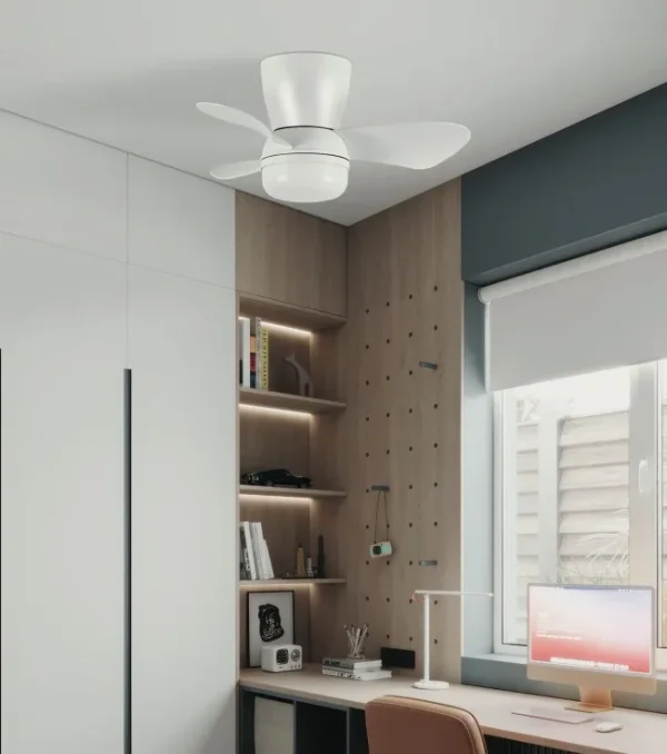 Ventilador de techo Abrila Enoc blanco luz LED 58 cm