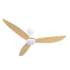 Ventilador de techo Abrila Genil blanco haya luz LED 132 cm