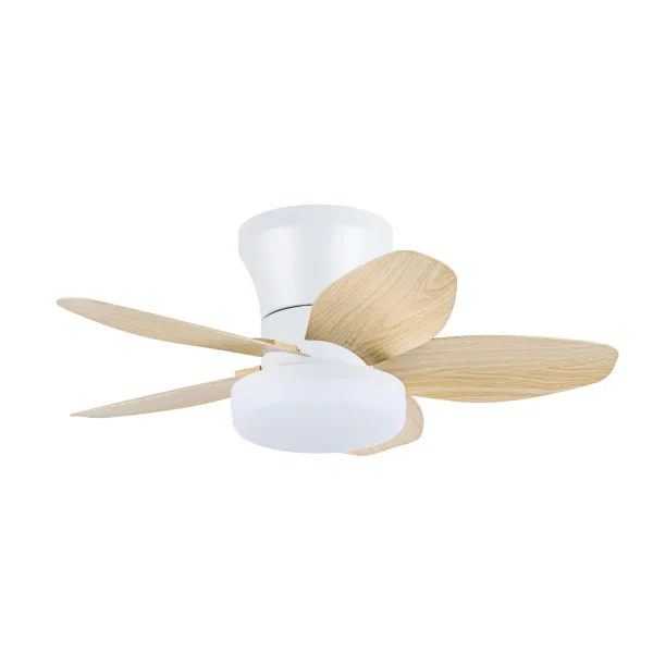 Ventilador de techo Abrila Haran blanco haya luz LED 62 cm