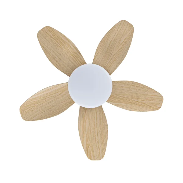 Ventilador de techo Abrila Haran blanco haya luz LED 62 cm