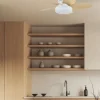 Ventilador de techo Abrila Haran blanco haya luz LED 62 cm