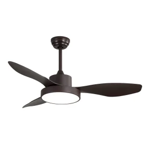 Ventilador de techo Abrila Hayate marrón luz LED 120 cm