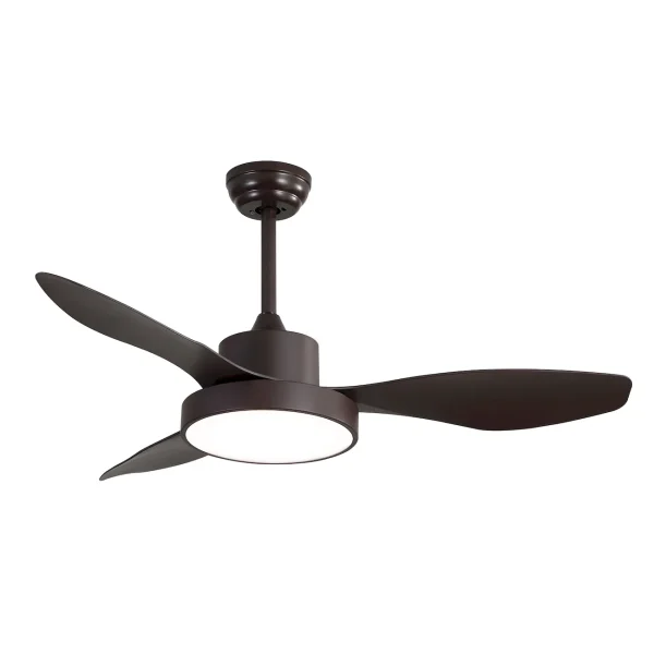 Ventilador de techo Abrila Hayate marrón luz LED 120 cm
