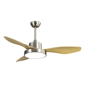 Ventilador de techo Abrila Hayate níquel haya luz LED 120 cm