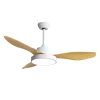 Ventilador de techo Abrila Hayate blanco haya luz LED 120 cm