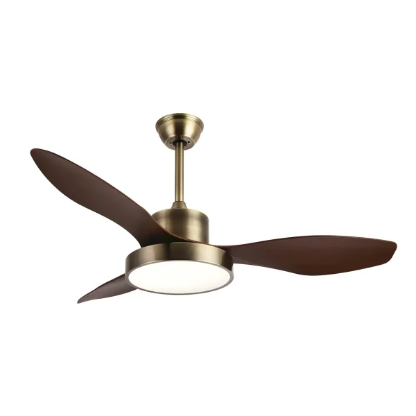Ventilador de techo Abrila Hayate cuero roble luz LED 120 cm