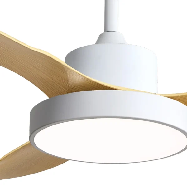 Ventilador de techo Abrila Hayate blanco haya luz LED 120 cm