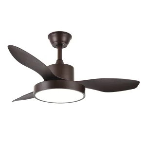 Ventilador de techo Abrila Hayate Mini marrón luz LED 97 cm