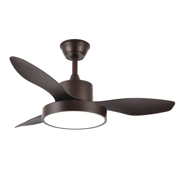 Ventilador de techo Abrila Hayate Mini marrón luz LED 97 cm