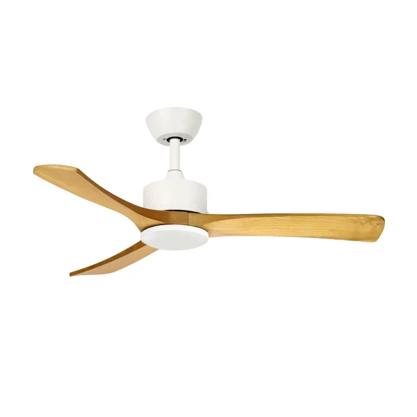 Ventilador de techo Abrila Hellin blanco madera luz LED 106 cm