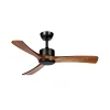 Ventilador de techo Abrila Hellin negro madera luz LED 106 cm