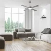 Ventilador de techo Abrila Hupe níquel plata  haya luz LED 107 cm