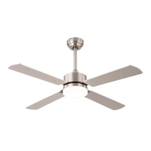 Ventilador de techo Abrila Hupe níquel plata  haya luz LED 107 cm