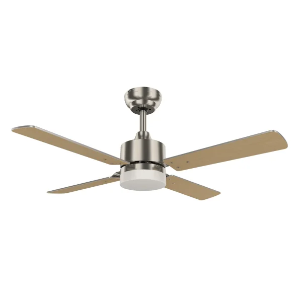 Ventilador de techo Abrila Hupe níquel plata  haya luz LED 107 cm