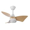 Ventilador de techo Abrila Jaguar blanco haya luz LED 96 cm