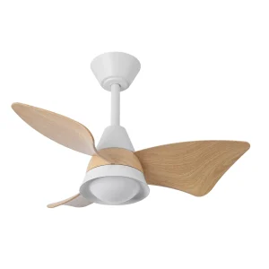 Ventilador de techo Abrila Jaguar blanco haya luz LED 96 cm
