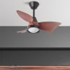 Ventilador de techo Abrila Jaguar negro roble luz LED 96 cm