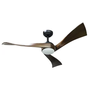 Ventilador de techo Abrila Janubi negro madera luz LED 132 cm
