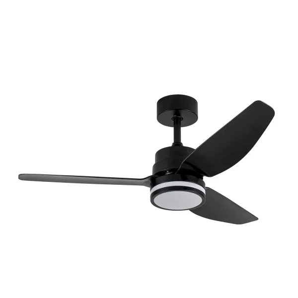 Ventilador de techo Abrila Jarama negro luz LED 112 cm