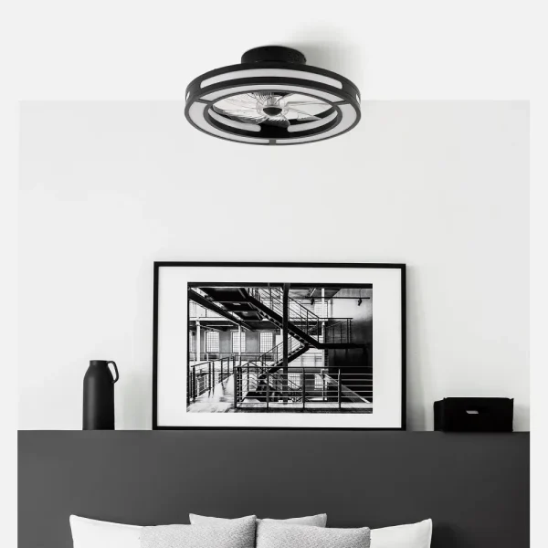 Ventilador de techo Abrila Kastoria negro LED 50 cm