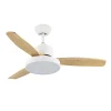 Ventilador de techo Abrila Kavala blanco madera luz LED 112 cm
