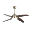Ventilador de techo Abrila Klod cuero madera oscura con luz 117 cm