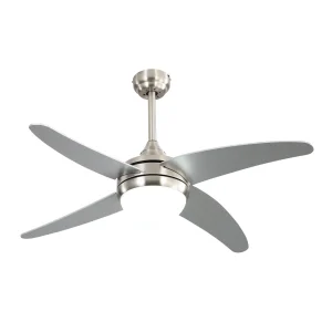 Ventilador de techo Abrila Klod níquel Plata con luz 117 cm