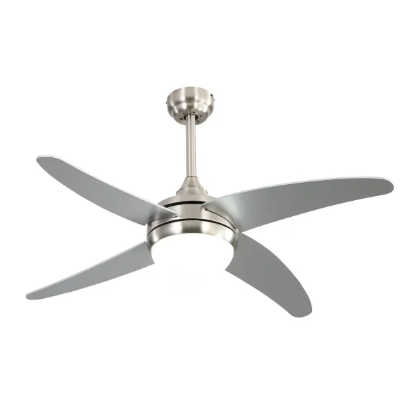 Ventilador de techo Abrila Klod níquel Plata con luz 117 cm