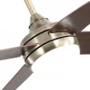 Ventilador de techo Abrila Klod cuero madera oscura con luz 117 cm