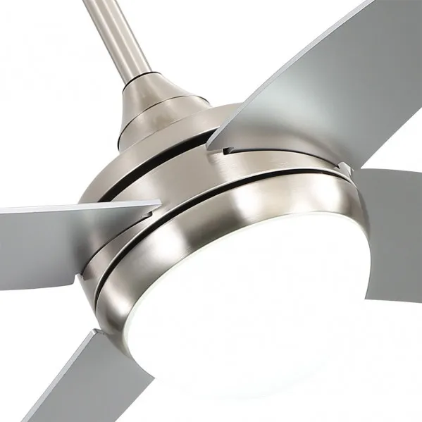 Ventilador de techo Abrila Klod níquel Plata con luz 117 cm