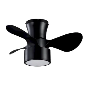 Ventilador de techo Abrila Kos negro luz LED 60 cm