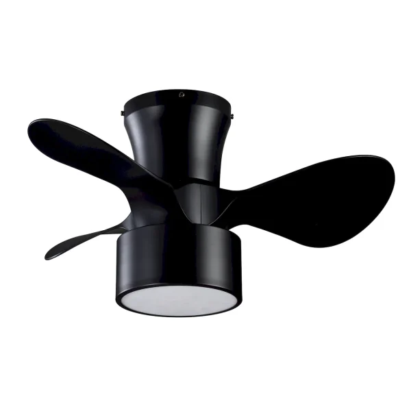 Ventilador de techo Abrila Kos negro luz LED 60 cm