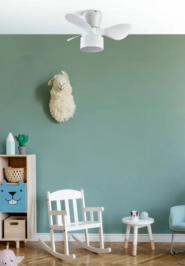 Ventilador de techo Abrila Kos blanco luz LED 60 cm