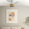 Ventilador de techo Abrila Kos blanco haya luz LED 60 cm