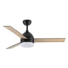 Ventilador de techo Abrila Legio negro - roble luz LED 107 cm