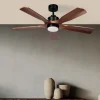 Ventilador de techo Abrila Letur negro madera luz LED 132 cm