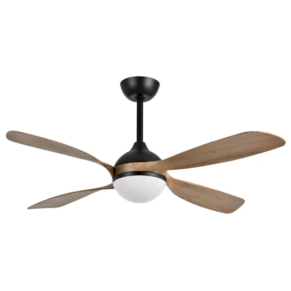 Ventilador de techo Abrila Livorno negro roble luz LED 132 cm