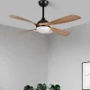 Ventilador de techo Abrila Livorno blanco haya luz LED 132 cm