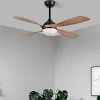 Ventilador de techo Abrila Livorno negro roble luz LED 132 cm