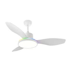Ventilador de techo Abrila Mandala blanco luz LED 120 cm