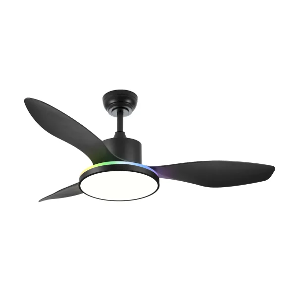Ventilador de techo Abrila Mandala negro luz LED 120 cm