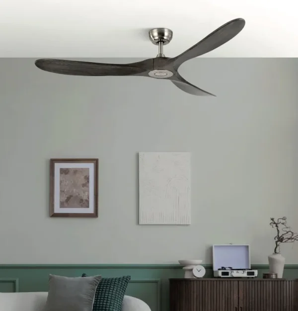Ventilador de techo Abrila Marin níquel madera sin luz 152 cm