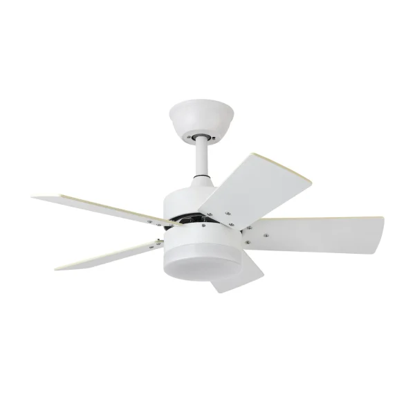 Ventilador de techo Abrila Marta blanco - haya luz LED 76 cm