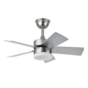 Ventilador de techo Abrila Marta níquel haya luz LED 76 cm
