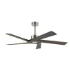 Ventilador Abrila Nadir níquel madera sin luz 142,2 cm