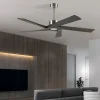Ventilador Abrila Nadir níquel madera sin luz 142,2 cm