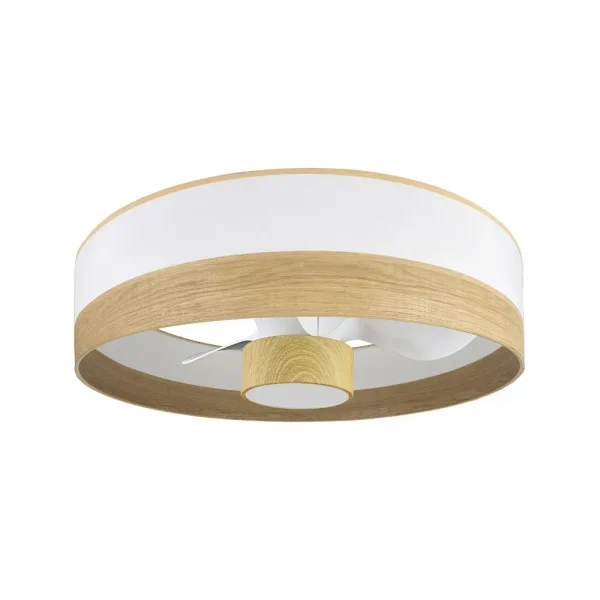 Ventilador de techo Abrila Olga blanco madera clara LED 70 cm